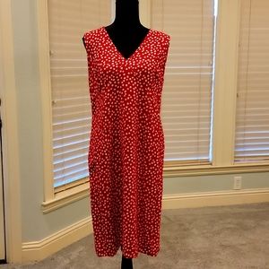 Red polka dot dress